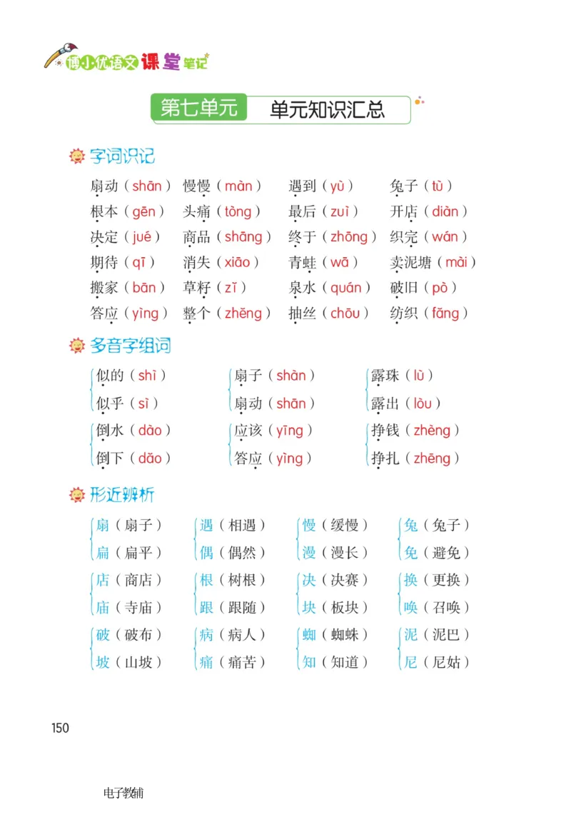 《博小优课堂笔记》语文2年级下册（RJ）_二年级上下册资料_小学二年级学习资料-25年更新版_2-02、小学二年级语文下册_2-2-2、练习题、作业、试题、试卷_电子册类