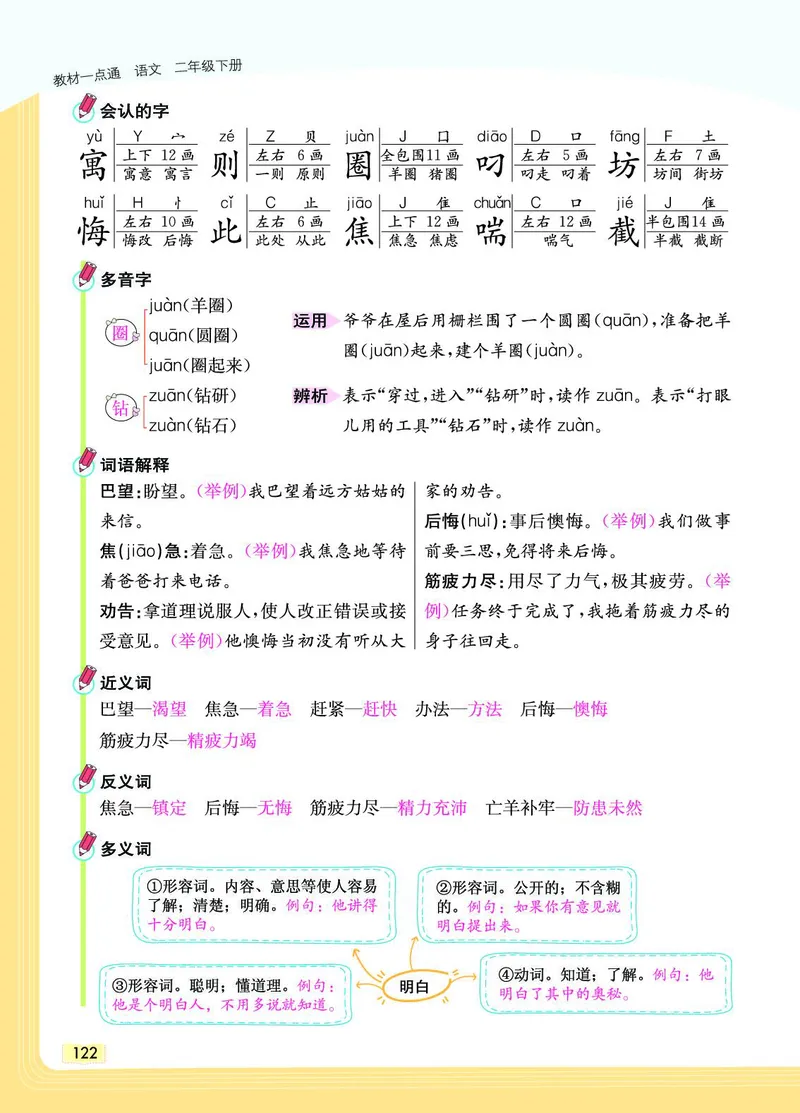 《教材一点通》语文2年级下册（RJ）_二年级上下册资料_小学二年级学习资料-25年更新版_2-02、小学二年级语文下册_2-2-2、练习题、作业、试题、试卷_电子册类_教材解读