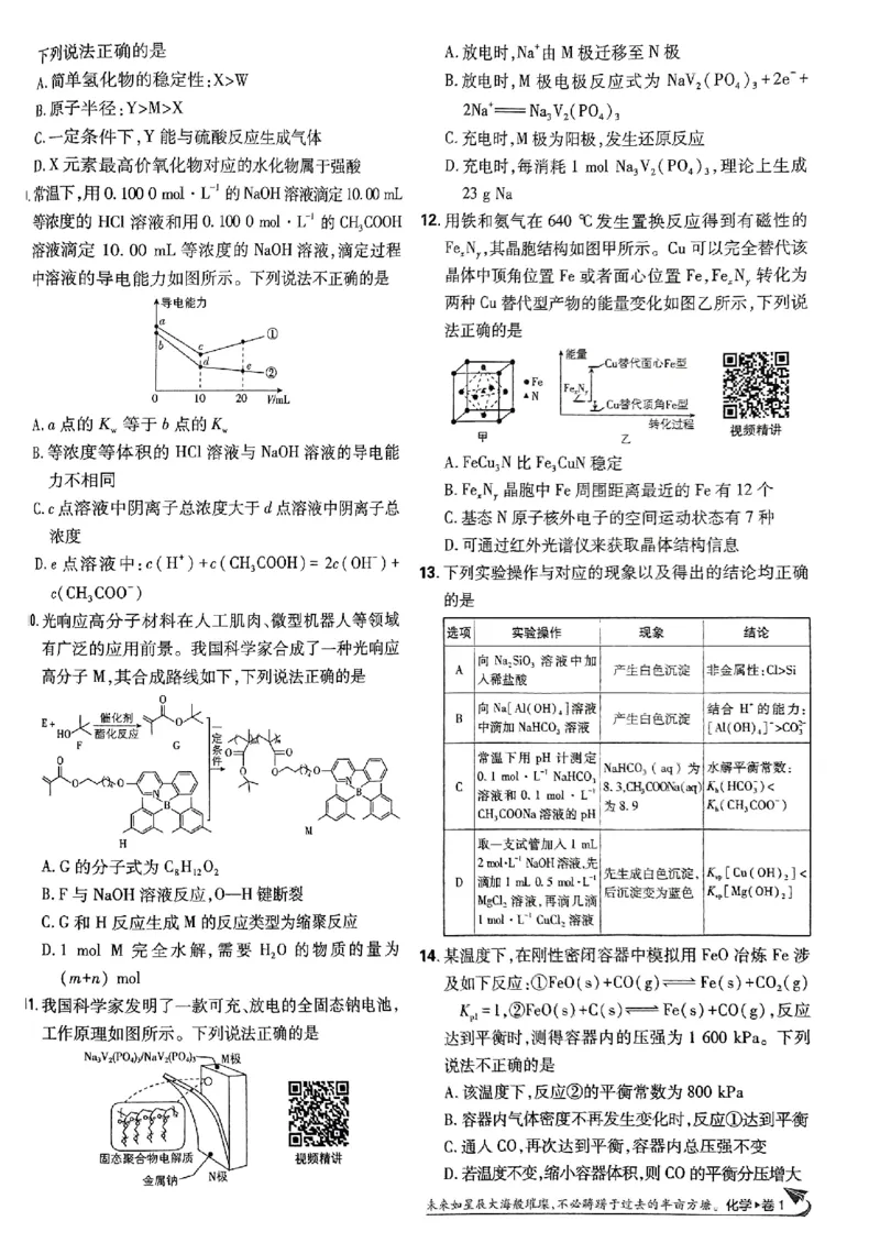 2025版高考必刷卷化学新高考版_2025高中教辅（后续还会更新新习题试卷）_《2025高考必刷卷》_化学