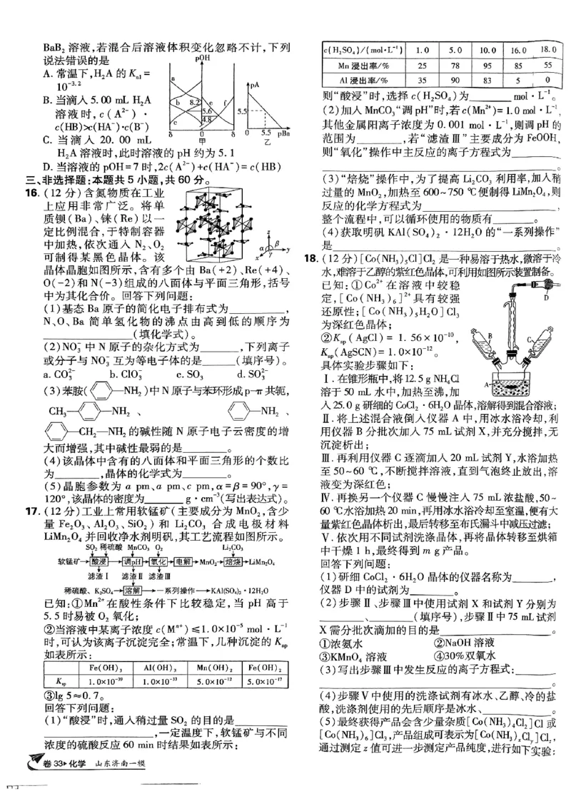 2025版高考必刷卷化学新高考版_2025高中教辅（后续还会更新新习题试卷）_《2025高考必刷卷》_化学