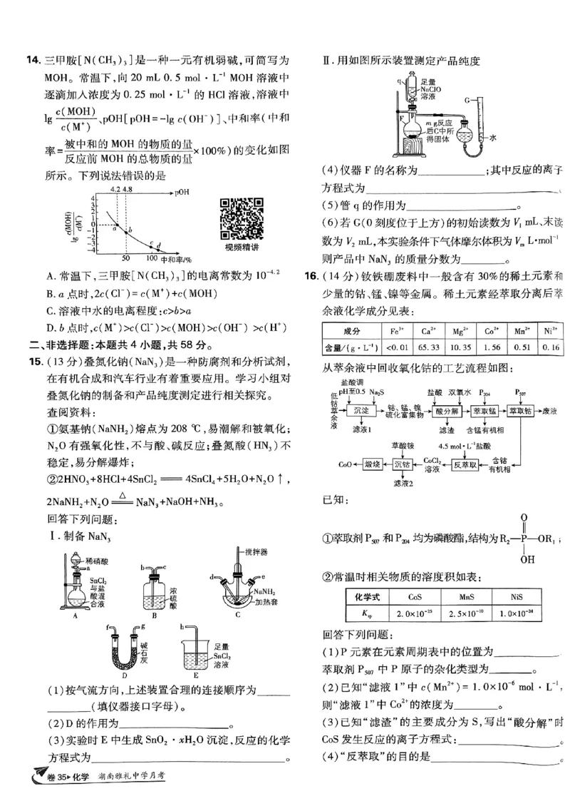 2025版高考必刷卷化学新高考版_2025高中教辅（后续还会更新新习题试卷）_《2025高考必刷卷》_化学