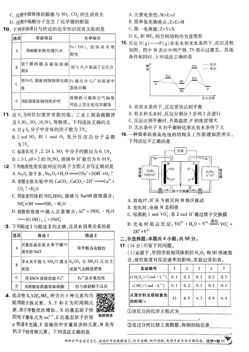 2025版高考必刷卷化学新高考版_2025高中教辅（后续还会更新新习题试卷）_《2025高考必刷卷》_化学