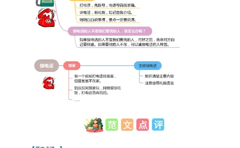 第三单元习作：打电话（范文点评）-（统编版.2024）_一年级语文下册（统编版）_单元写作能力提升_2025版