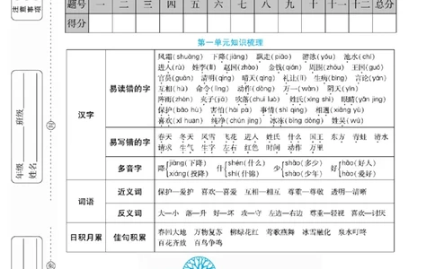 《名校闯关梳理卷》语文1年级下册（RJ）_一年级上下册资料_小学一年级学习资料-25年更新版_1-02、小学一年级语文下册_3-6-2-2、练习题、作业、专项、试卷_部编（人教）版_电子册类