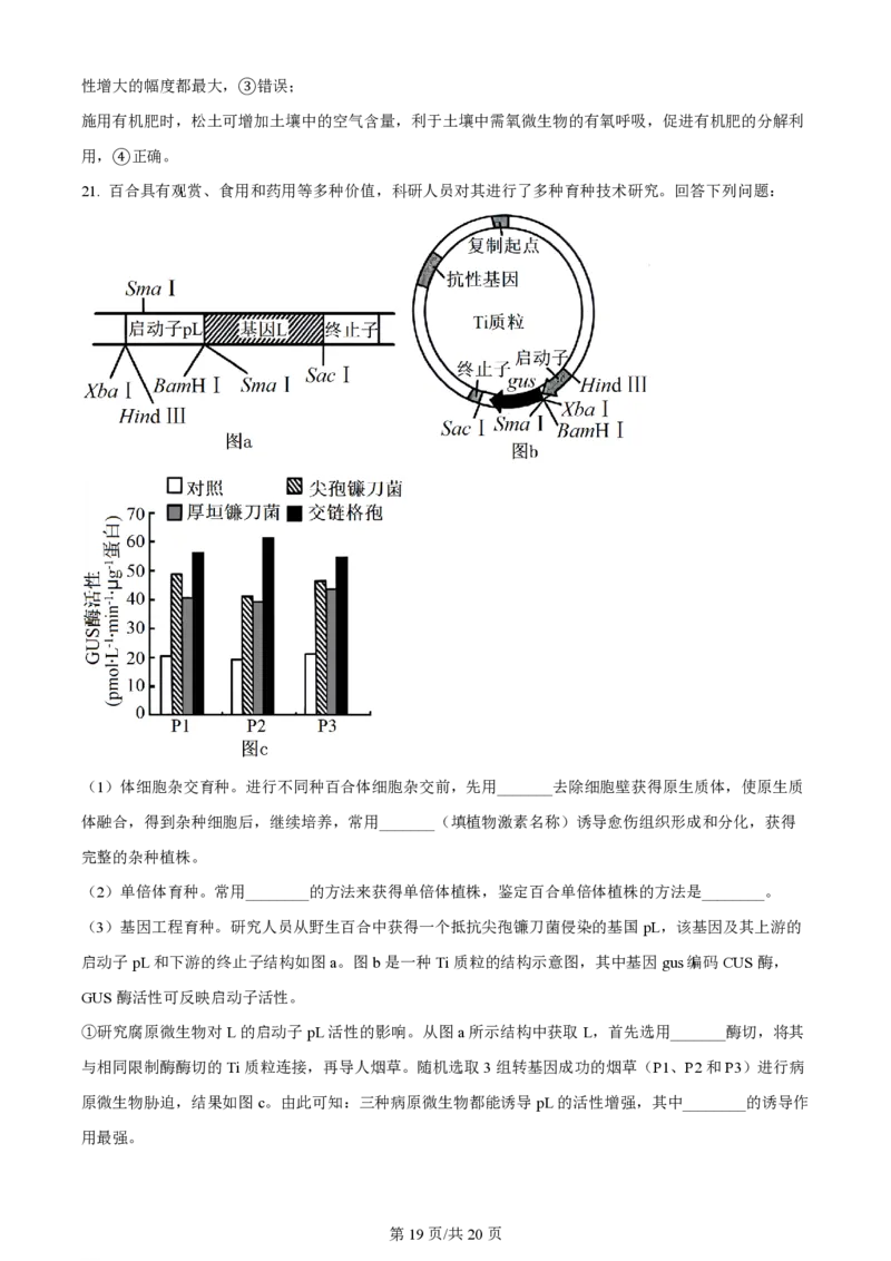 2024年高考生物试卷（湖南）（解析卷）_生物历年高考真题_新&middot;PDF版2008-2025&middot;高考生物真题_生物（按年份分类）2008-2025_2024&middot;高考生物真题