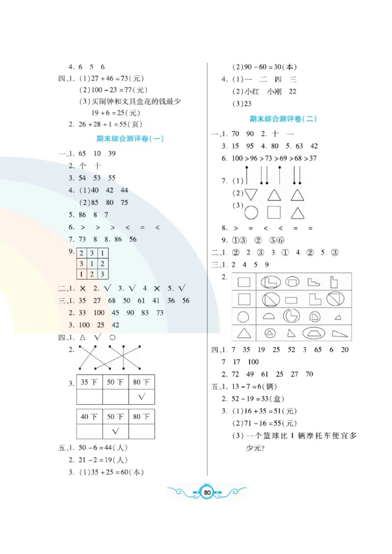 《名校闯关梳理卷》数学1年级下册（BS）_一年级上下册资料_小学一年级学习资料-25年更新版_1-04、小学一年级数学下册_1-4-2、练习题、作业、试题、试卷_北师大版_电子册类