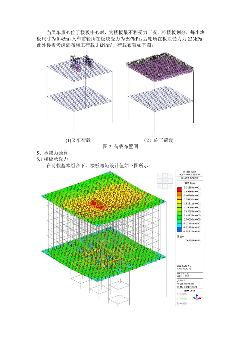 附件8楼板与支撑体系协同受力计算书（-1F层）_2021-2023年优秀施组方案_施工方案_方案28-昆明交通枢纽内支撑拆除方案_1-内支撑拆除施工方案_附件