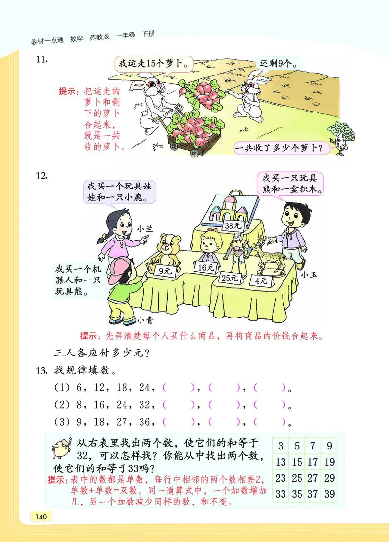 《教材一点通》数学1年级下册（SJ）_一年级上下册资料_小学一年级学习资料-25年更新版_1-04、小学一年级数学下册_1-4-2、练习题、作业、试题、试卷_苏教版_电子册类