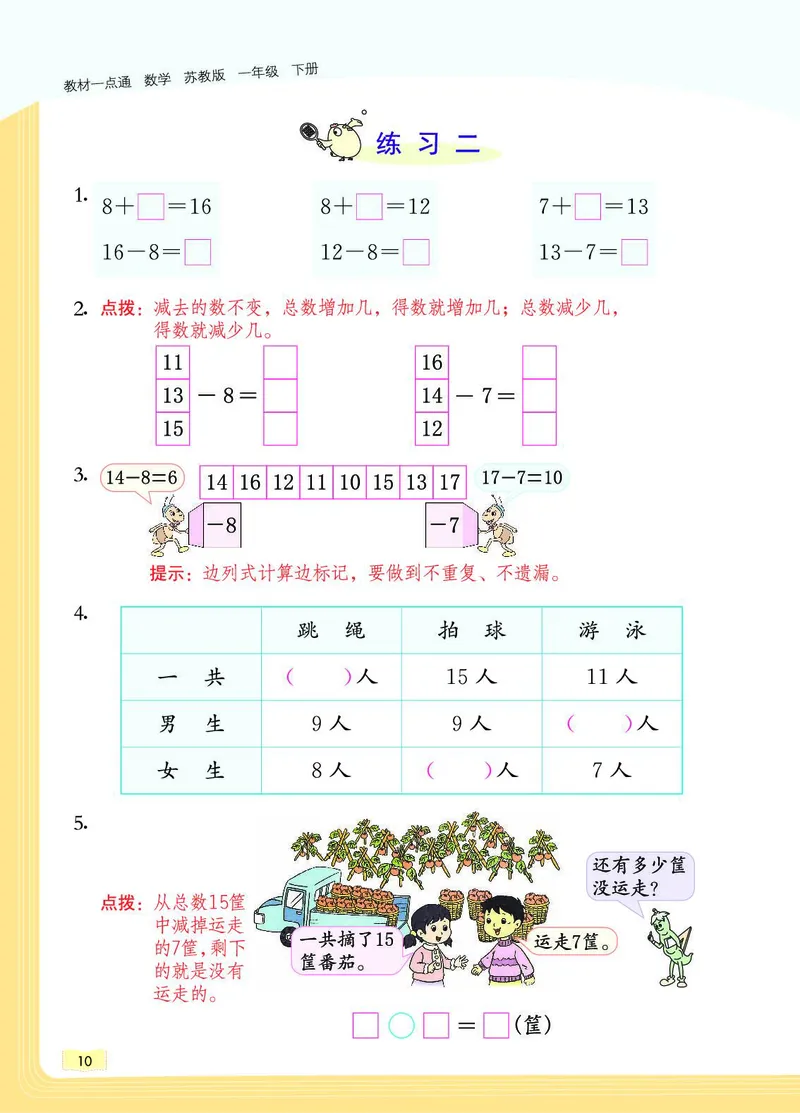 《教材一点通》数学1年级下册（SJ）_一年级上下册资料_小学一年级学习资料-25年更新版_1-04、小学一年级数学下册_1-4-2、练习题、作业、试题、试卷_苏教版_电子册类