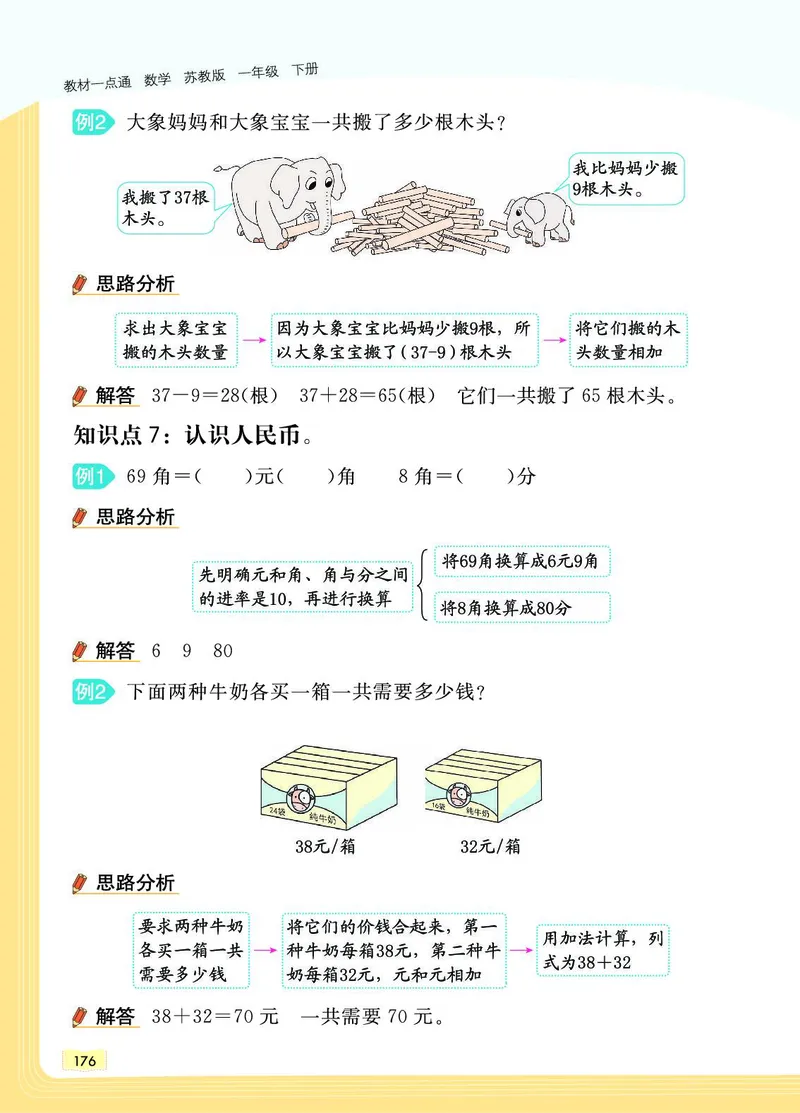 《教材一点通》数学1年级下册（SJ）_一年级上下册资料_小学一年级学习资料-25年更新版_1-04、小学一年级数学下册_1-4-2、练习题、作业、试题、试卷_苏教版_电子册类