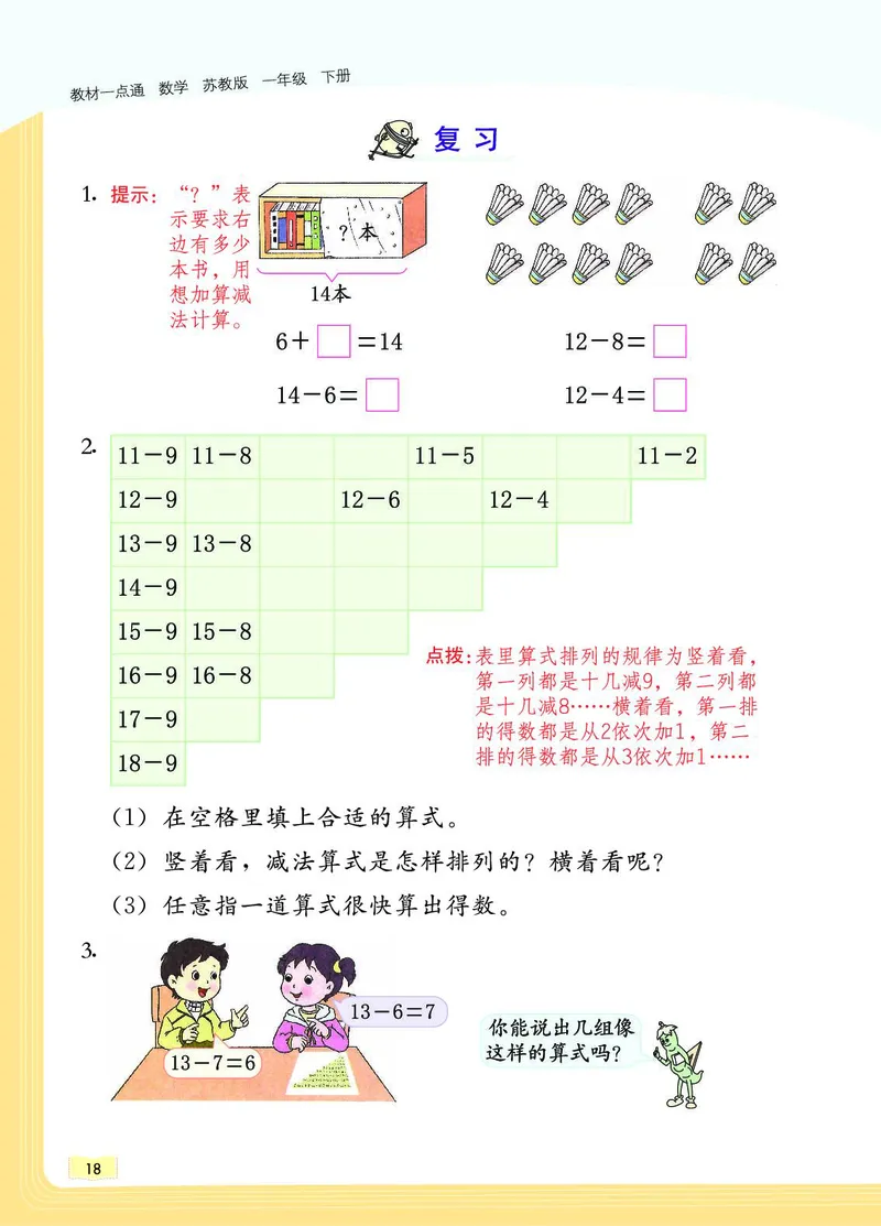 《教材一点通》数学1年级下册（SJ）_一年级上下册资料_小学一年级学习资料-25年更新版_1-04、小学一年级数学下册_1-4-2、练习题、作业、试题、试卷_苏教版_电子册类
