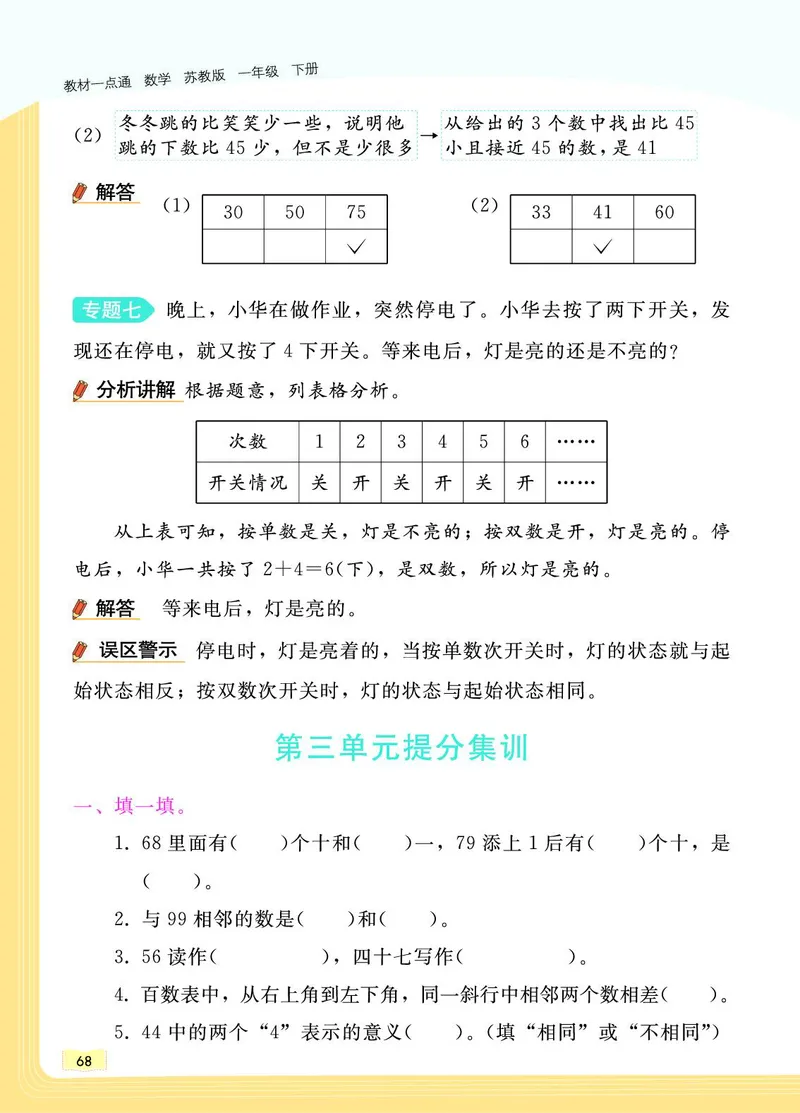 《教材一点通》数学1年级下册（SJ）_一年级上下册资料_小学一年级学习资料-25年更新版_1-04、小学一年级数学下册_1-4-2、练习题、作业、试题、试卷_苏教版_电子册类