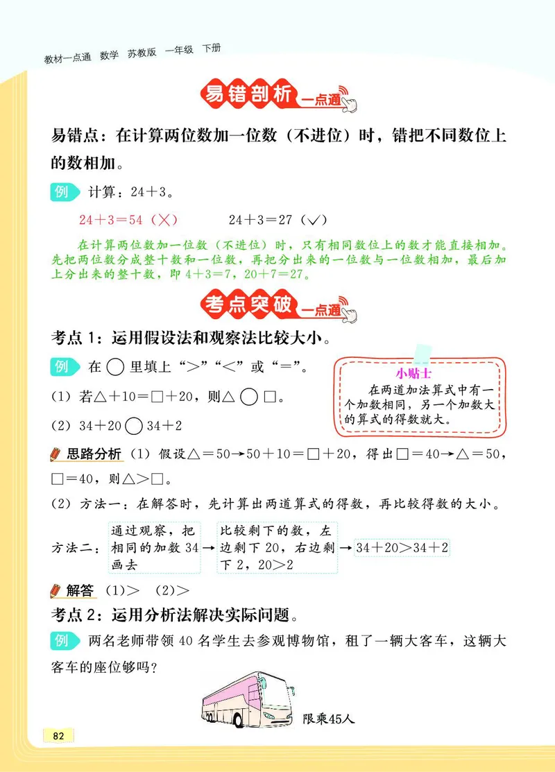 《教材一点通》数学1年级下册（SJ）_一年级上下册资料_小学一年级学习资料-25年更新版_1-04、小学一年级数学下册_1-4-2、练习题、作业、试题、试卷_苏教版_电子册类