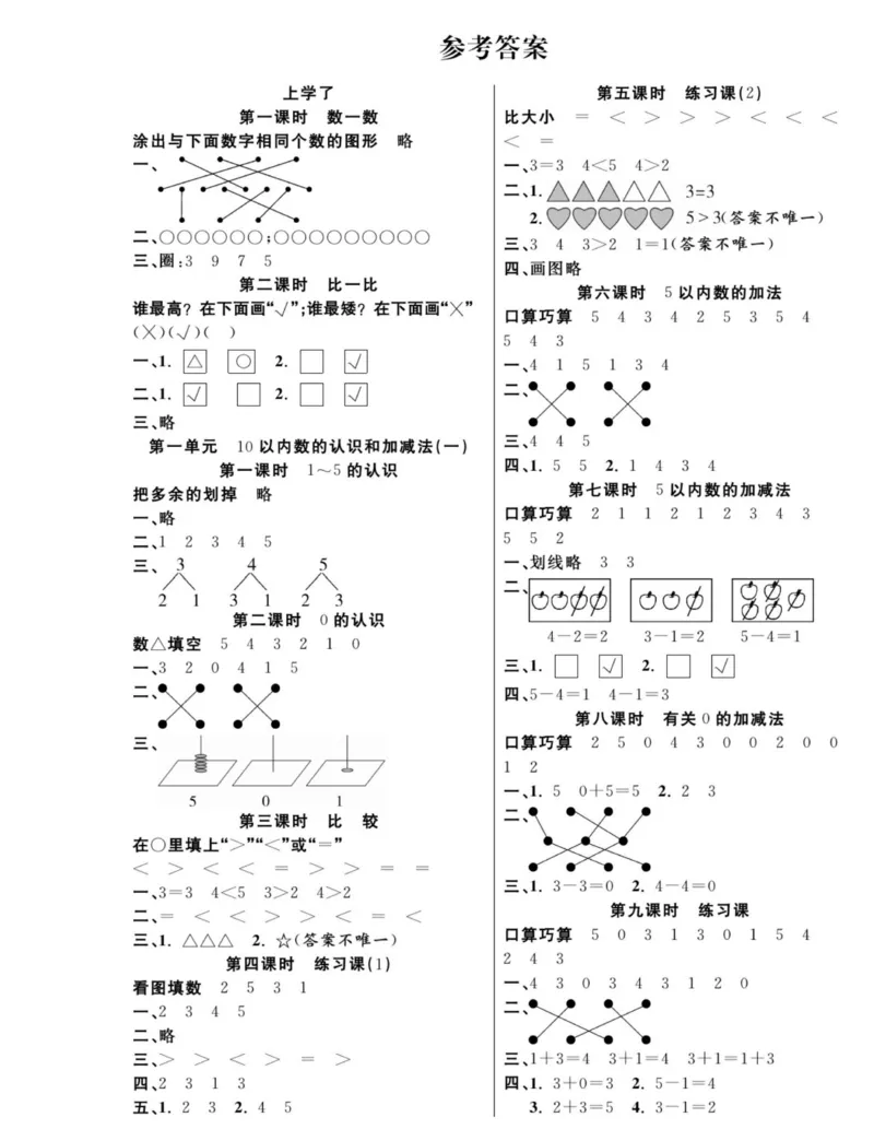 《夺冠新课堂》数学1年级上册（XS）_一年级上下册资料_小学一年级学习资料-25年更新版_1-03、小学一年级数学上册_西师版_10、电子书籍