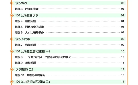 《培优练》数学课时-数学1年级下册（JJ）_一年级上下册资料_小学一年级学习资料-25年更新版_1-04、小学一年级数学下册_1-4-2、练习题、作业、试题、试卷_冀教版_电子册类