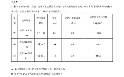 2024年高考生物试卷（湖北）（解析卷）_生物历年高考真题_新&middot;PDF版2008-2025&middot;高考生物真题_生物（按年份分类）2008-2025_2024&middot;高考生物真题