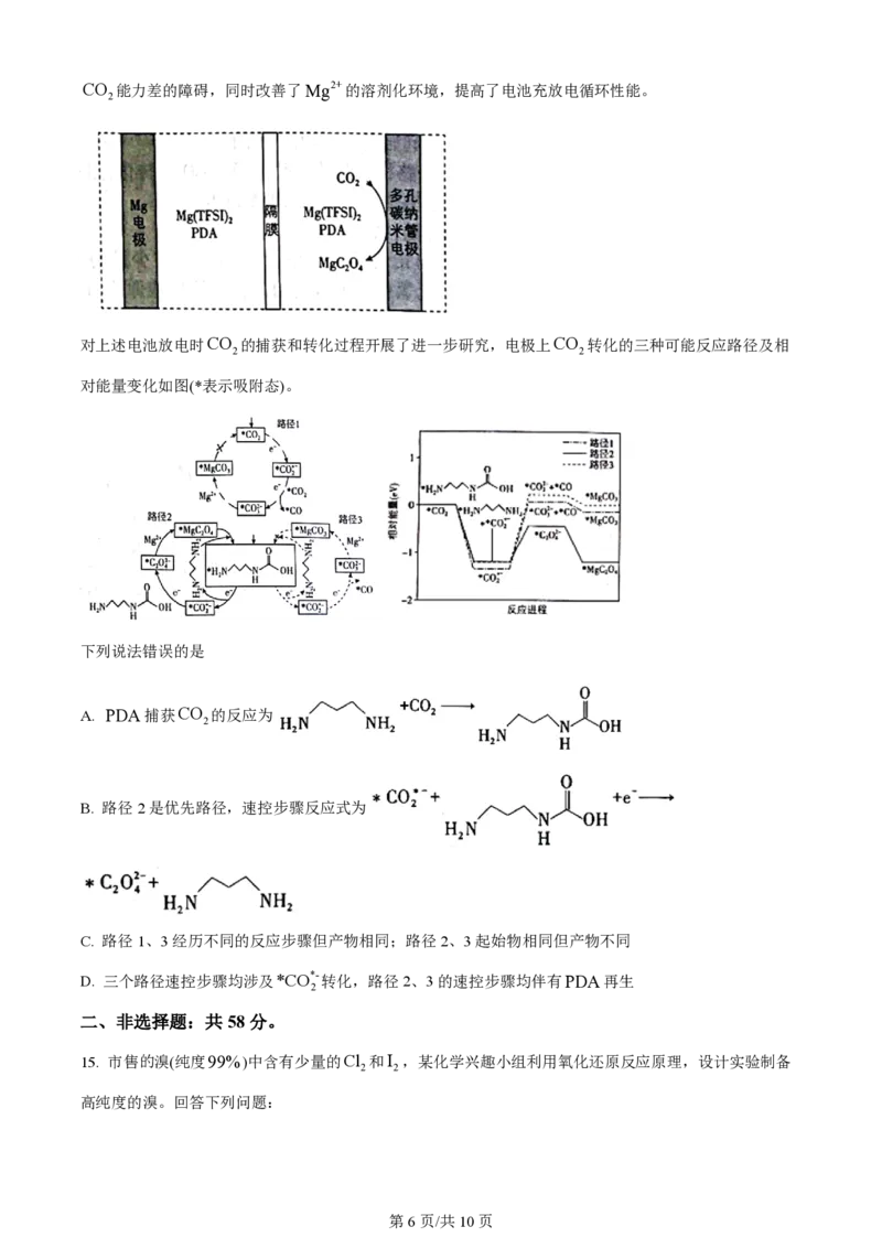 2024年高考化学试卷（河北）（空白卷）_历年高考真题合集_化学历年高考真题_新&middot;PDF版2008-2025&middot;高考化学真题_化学（按年份分类）2008-2025_2024&middot;高考化学真题