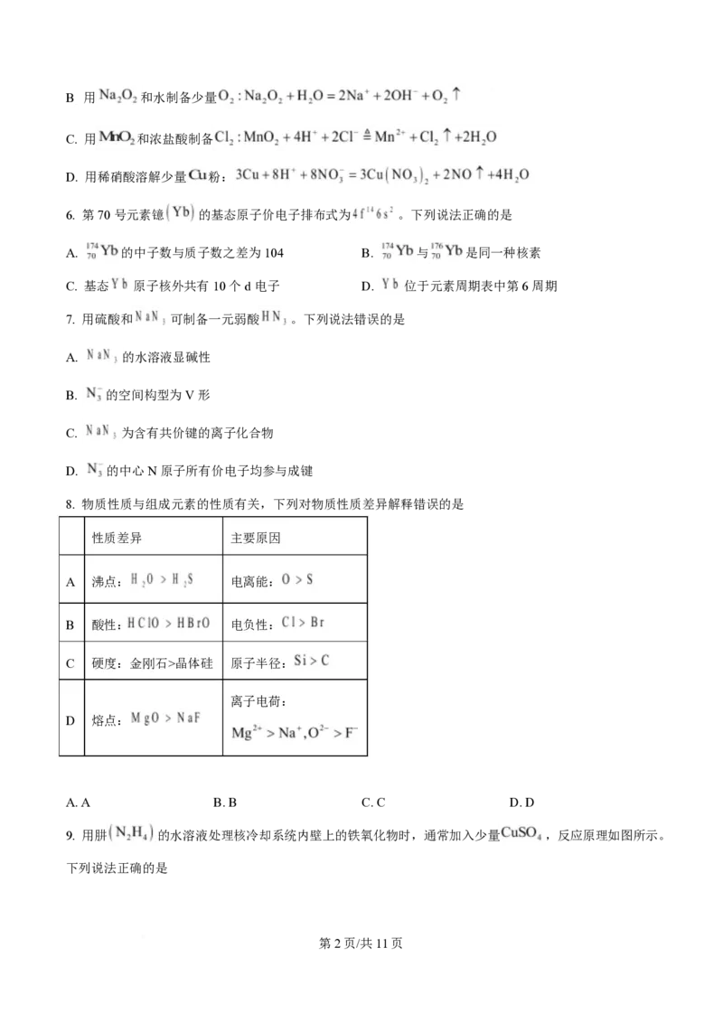 2025年高考化学试卷（山东卷）（空白卷）_历年高考真题合集_化学历年高考真题_新&middot;PDF版2008-2025&middot;高考化学真题_化学（按年份分类）2008-2025_2025&middot;高考化学真题