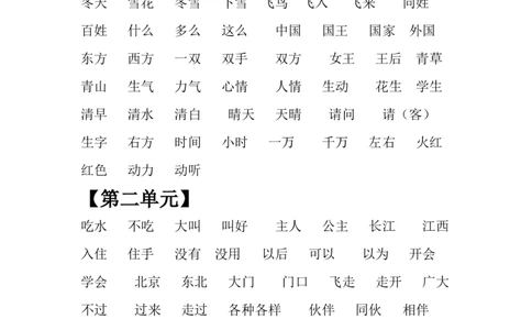 新一年级下册复习资料汇总x_一年级语文下册（统编版）_老课标资料_一下语文含教学视频_第一套_009-试题试卷word版可下载打印_总复习资料