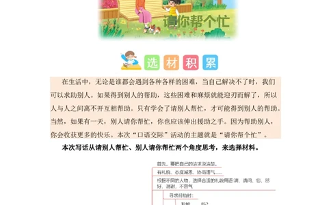 第一单元写话：请你帮个忙（素材积累）-（统编版.2024）_一年级语文下册（统编版）_单元写作能力提升_2025版