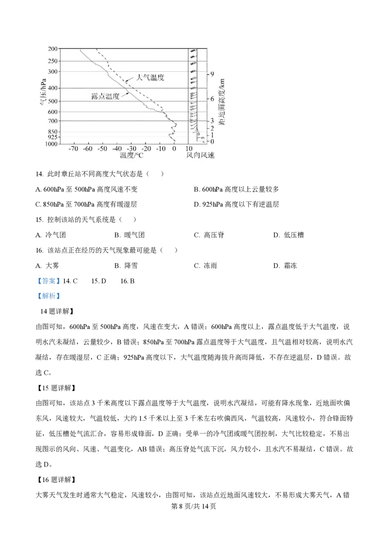 2025年高考地理试卷（云南卷）（解析卷）_地理历年高考真题_新&middot;PDF版2008-2025&middot;高考地理真题_地理（按年份分类）2008-2025_2025&middot;地理高考真题