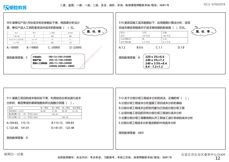 视频23&mdash;25集2025一建项目管理破题第466&mdash;522题（可打印版）_2026年一级建造师_2026年一建管理_2025年一建管理SVIP_03-习题精析✿实战特训✿模考通关_14-管理《破题提升班》大微RS