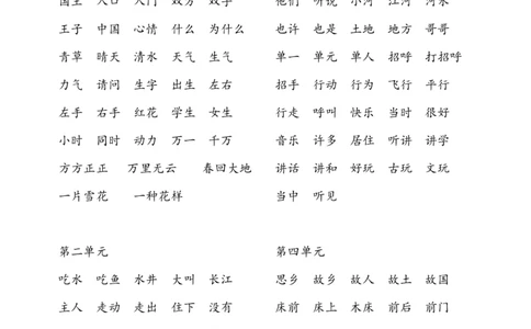 部编本-新教材-语文-一下一年级下册-1&mdash;4单元-词语整理-和-课文填空_一年级语文下册（统编版）_老课标资料_一下语文含教学视频_第一套_009-试题试卷word版可下载打印