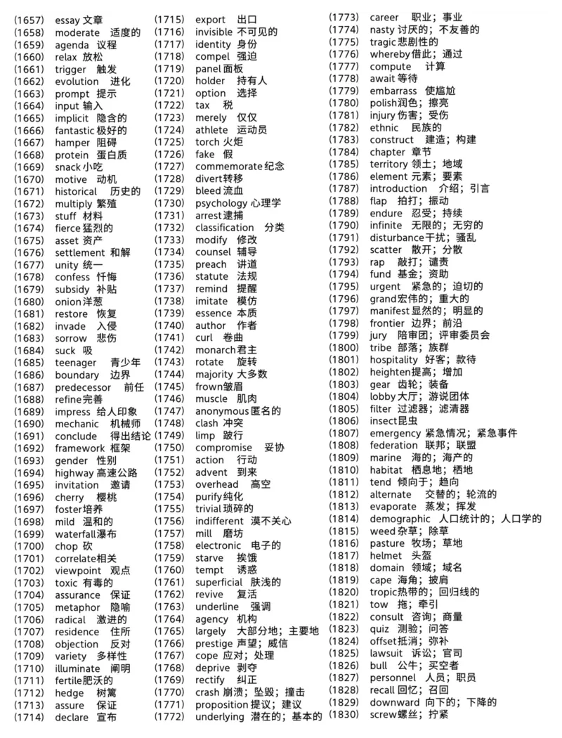 考研高频词汇总2000词_s058考研英语2026必背真题阅读高频词汇总结_考研高频2000词（核心词）