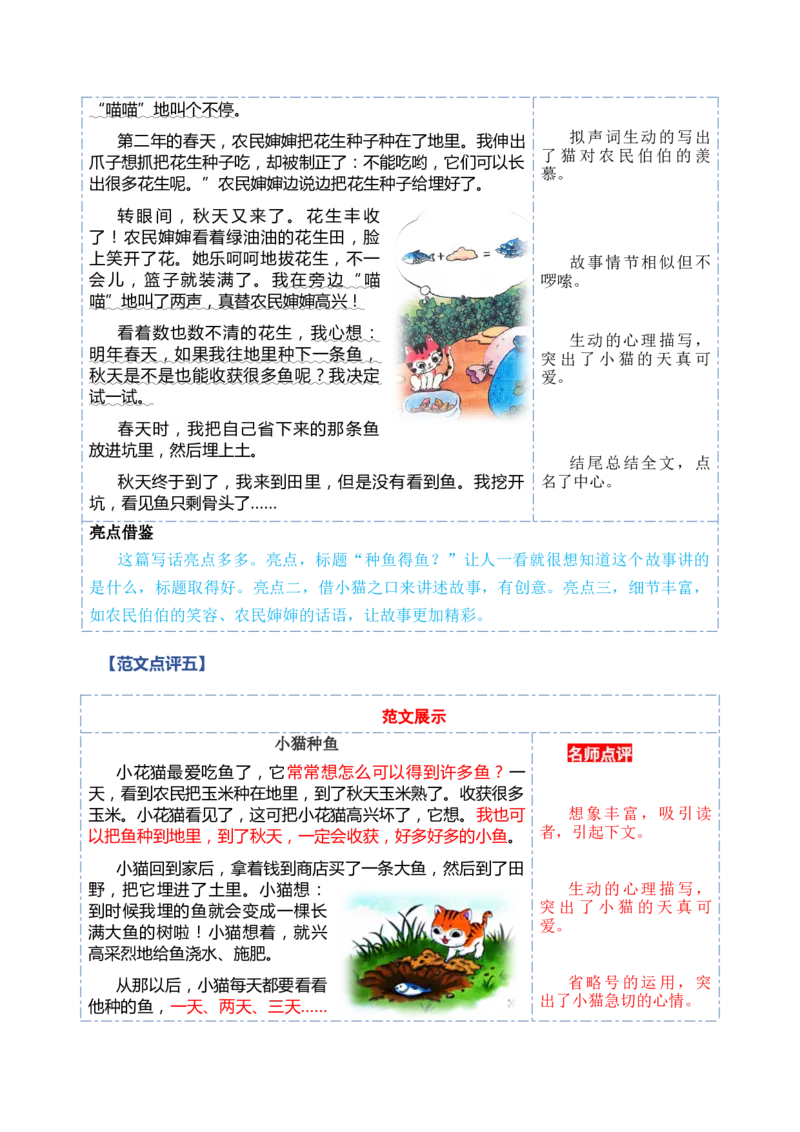 第七单元写话：听故事讲故事（范文点评）（统编版）_一年级语文下册（统编版）_单元写作能力提升_2025版