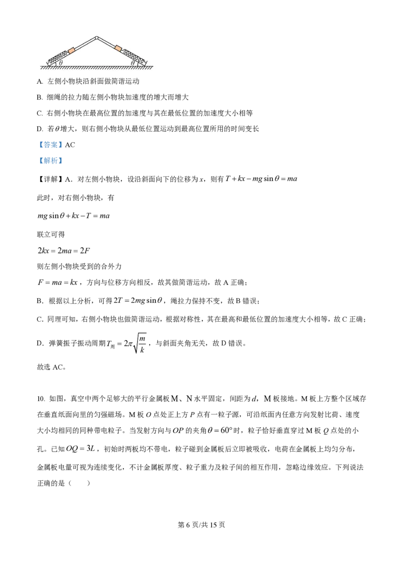 2025年高考物理试卷（河北卷）（解析卷）_物理历年高考真题_新&middot;PDF版2008-2025&middot;高考物理真题_物理（按年份分类）2008-2025_2025&middot;高考物理真题