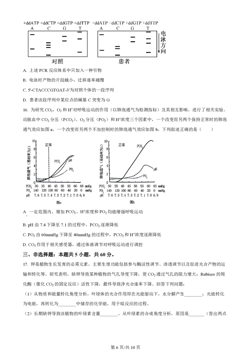 2024年高考生物试卷（湖南）（空白卷）_生物历年高考真题_新&middot;PDF版2008-2025&middot;高考生物真题_生物（按年份分类）2008-2025_2024&middot;高考生物真题