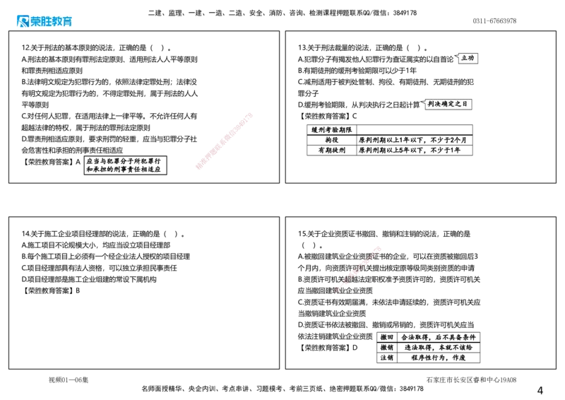 视频01&mdash;06集2025一建法规预测A卷讲义（可打印版）_2026年一建法规_2025年一建法规SVIP_05-考前密训✿央企特训✿机构普押_13-法规《预测AB卷》桂林RS_讲义