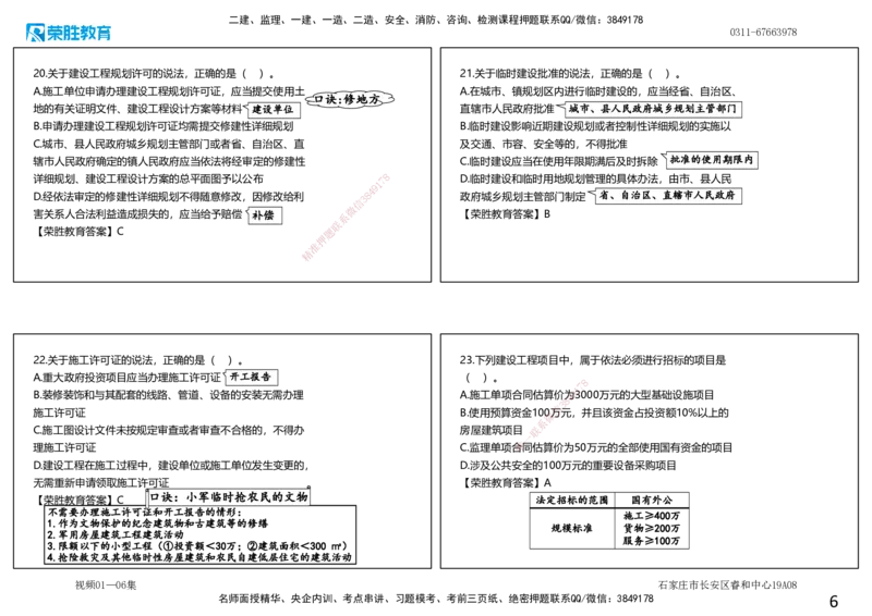 视频01&mdash;06集2025一建法规预测A卷讲义（可打印版）_2026年一建法规_2025年一建法规SVIP_05-考前密训✿央企特训✿机构普押_13-法规《预测AB卷》桂林RS_讲义