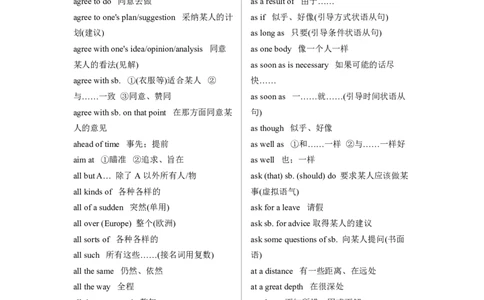 英语18高中英语重点短语汇总_S054高中英语备考必备学习资料包