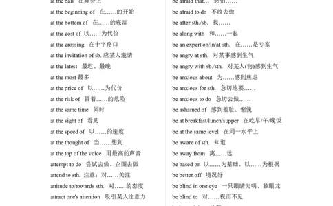 英语18高中英语重点短语汇总_S054高中英语备考必备学习资料包