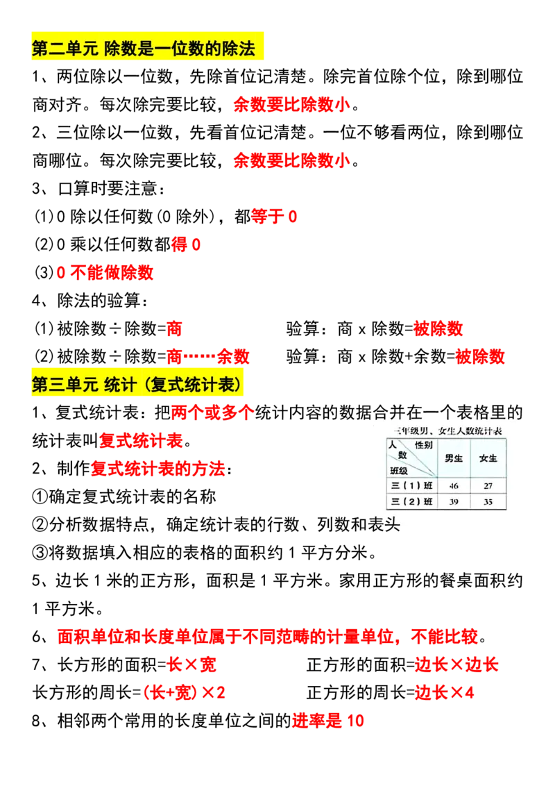 三年级下册数学重点知识归纳汇总_三年级上下册资料_小学三年级学习资料-25年更新版_3-04、小学三年级数学下册_3-4-1、复习、知识点、归纳汇总_通用