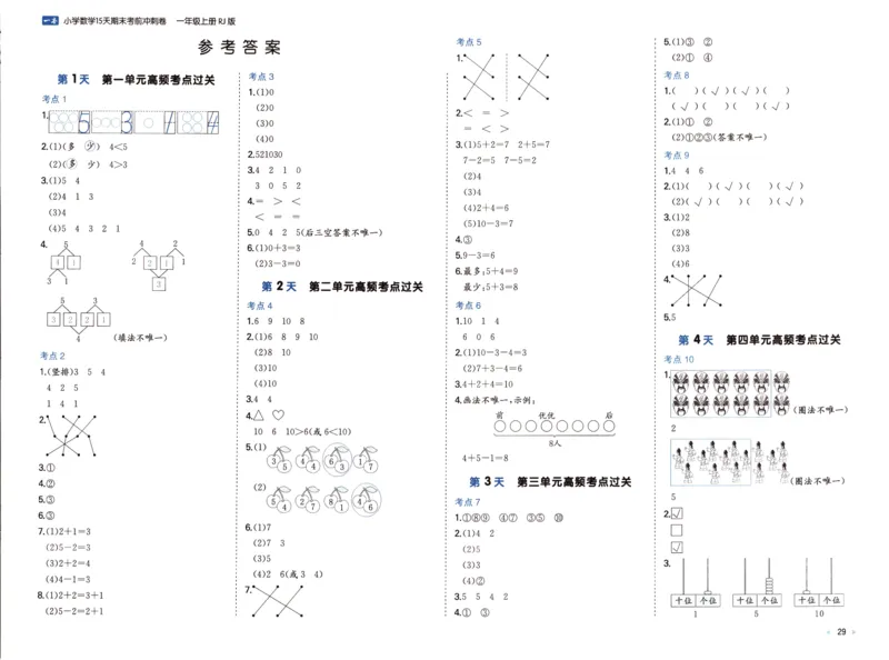 25秋《一本15天期末考前冲刺卷》人教数学1上_25秋小学语数英习题试卷_数学_人教版_25秋《一本15天期末考前冲刺卷》人教数学1-6