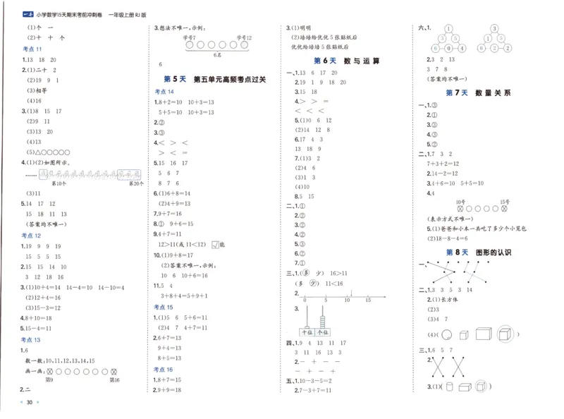 25秋《一本15天期末考前冲刺卷》人教数学1上_25秋小学语数英习题试卷_数学_人教版_25秋《一本15天期末考前冲刺卷》人教数学1-6