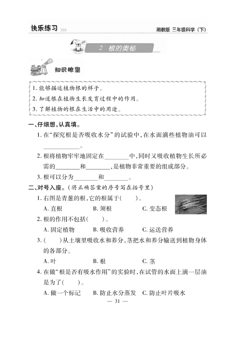 三（下）科学-湘科版快乐练习_三年级上下册资料_小学三年级学习资料-25年更新版_3-10、小学三年级科学下册_湘教版