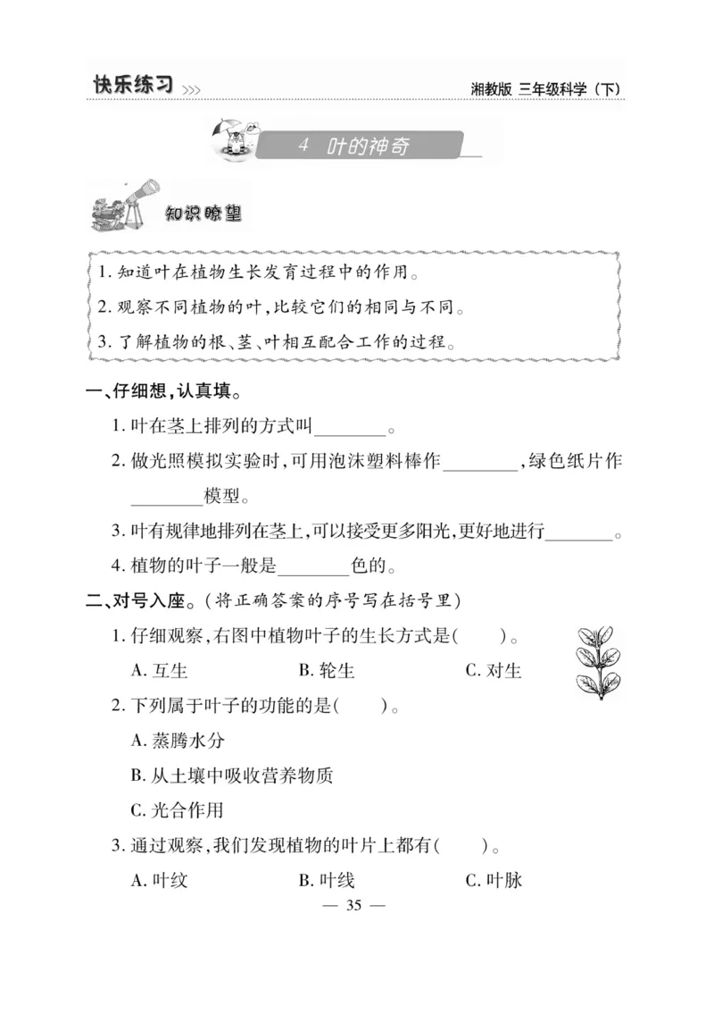 三（下）科学-湘科版快乐练习_三年级上下册资料_小学三年级学习资料-25年更新版_3-10、小学三年级科学下册_湘教版