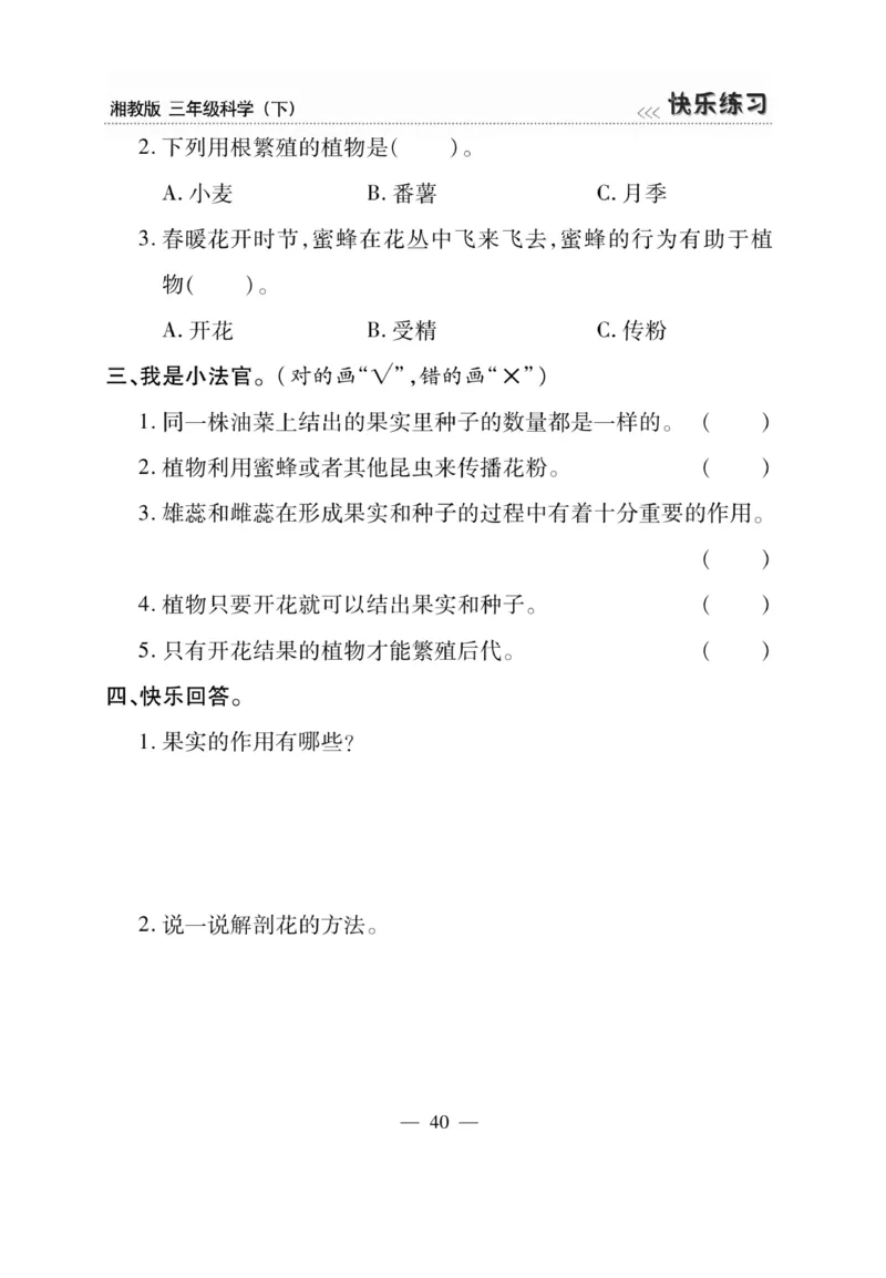 三（下）科学-湘科版快乐练习_三年级上下册资料_小学三年级学习资料-25年更新版_3-10、小学三年级科学下册_湘教版