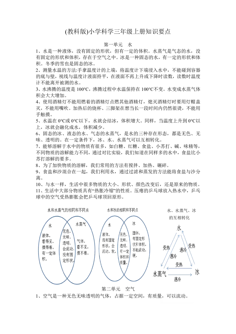 三（上）教科版科学全册复习知识点（一）_三年级上下册资料_小学三年级学习资料-25年更新版_3-09、小学三年级科学上册_教科版_知识点