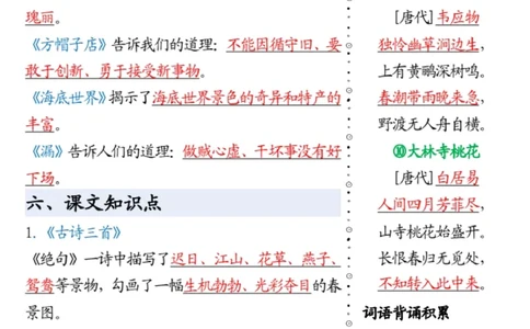 三下语文寒假必背知识点_三年级上下册资料_三年级下册小红书同款资料_三下语文