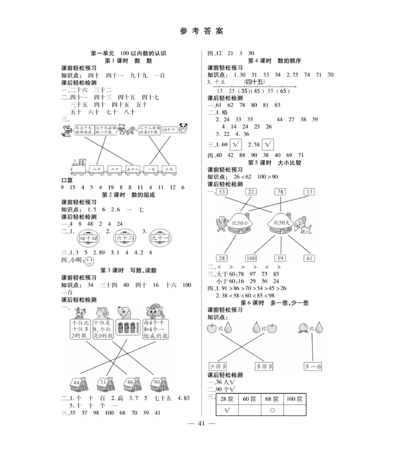 《智能训练卷》数学1年级下册（XS）_一年级上下册资料_小学一年级学习资料-25年更新版_1-04、小学一年级数学下册_1-4-2、练习题、作业、试题、试卷_西师版_电子册