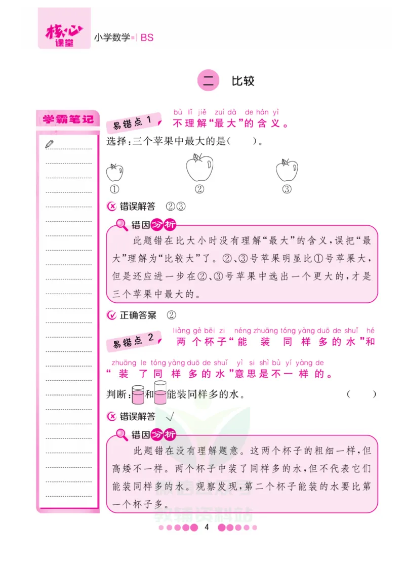 一年级上册数学北师版易错清单_一年级上下册资料_小学一年级学习资料-25年更新版_1-03、小学一年级数学上册_北师大版_01、知识汇总