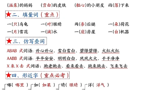 二上语文1-8单元考点总结（8个必背知识点）含练习32页_一到六小学晨读晚默晨诵晚读_24秋二年级上册各类资料(小纸条知识点默写单)