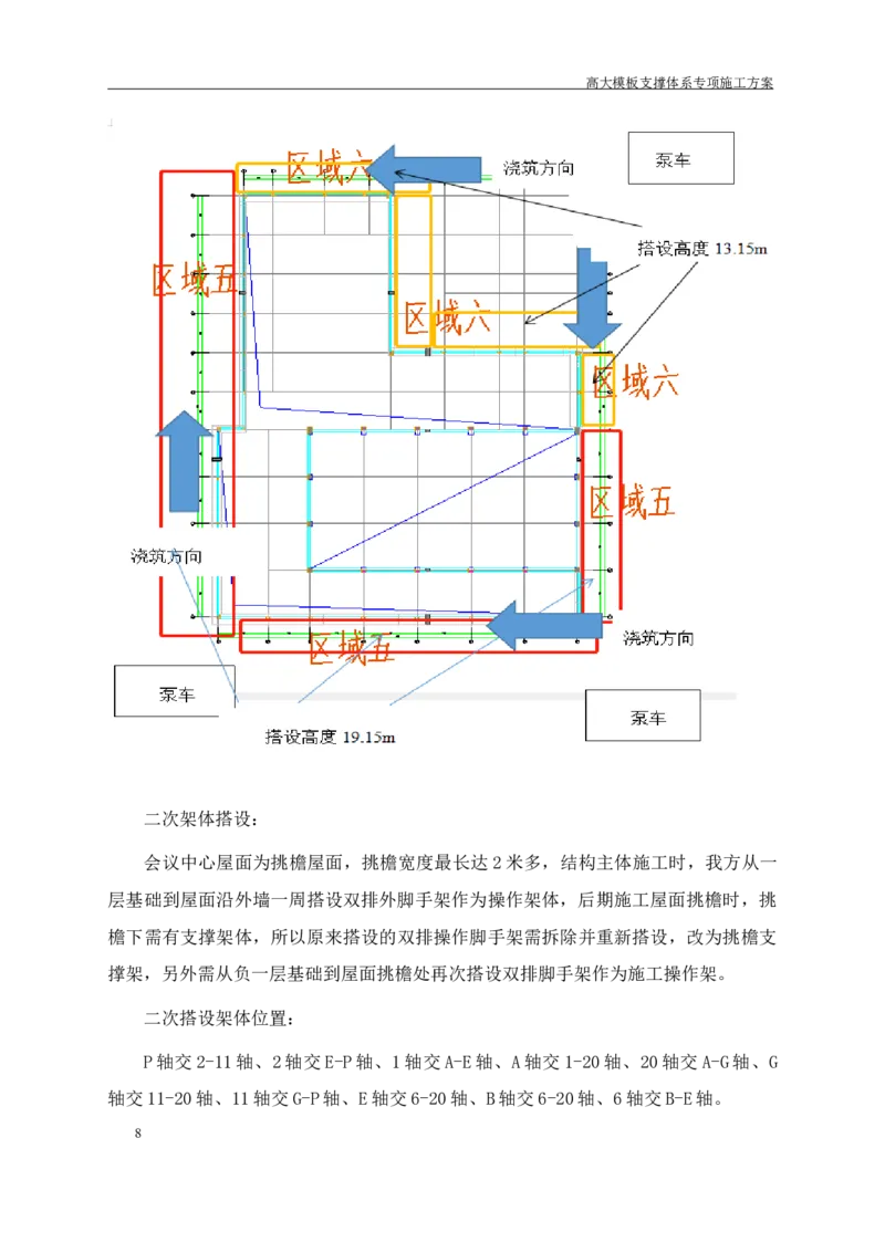 成都万达城会议中心及六星酒店二期开发建设项目：44#楼会议中心高支模方案_2020年公司级优秀施组方案