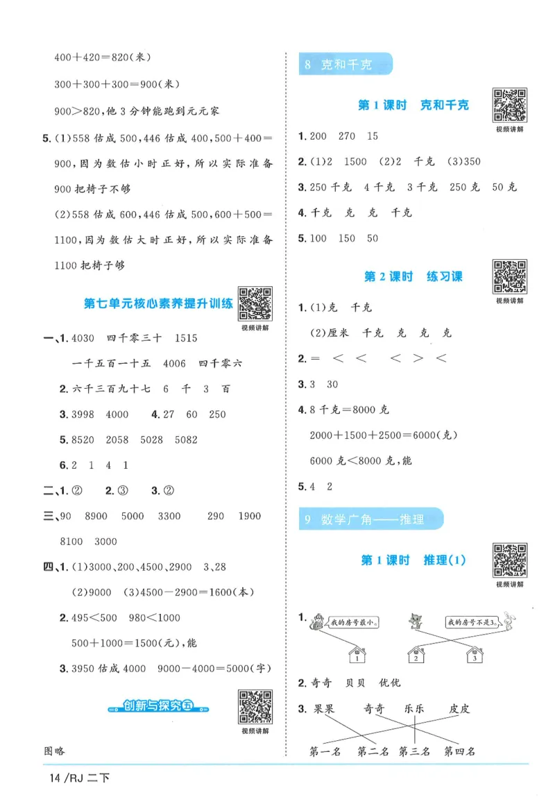 二下数学阳光同学_二年级上下册资料_53黄冈多个品牌系列资料_数学