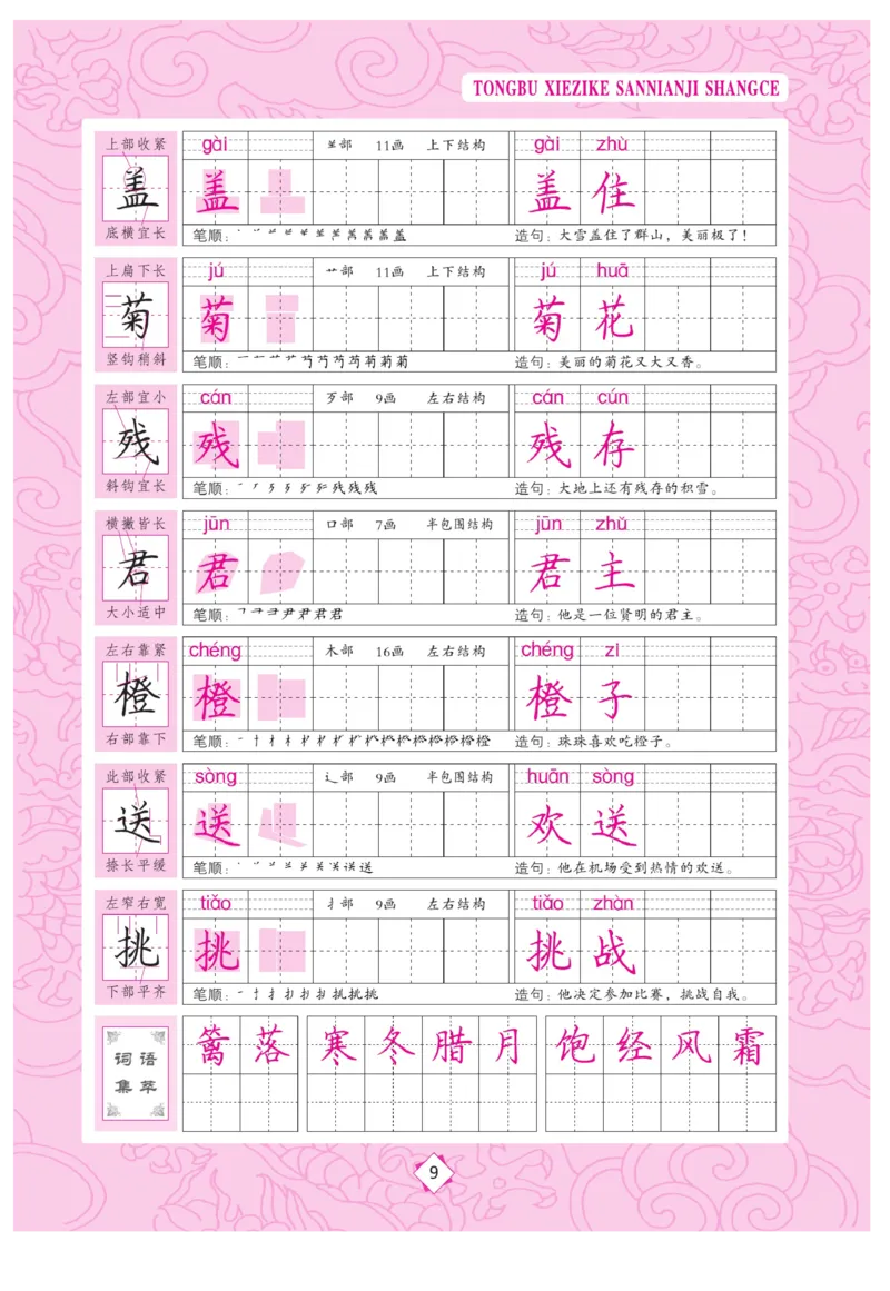 三（上）语文默写《字酷天下》同步写字课描临版_三年级上下册资料_小学三年级学习资料-25年更新版_3-01、小学三年级语文上册_3-1-5、字贴、书写、晨读_语文默写合集