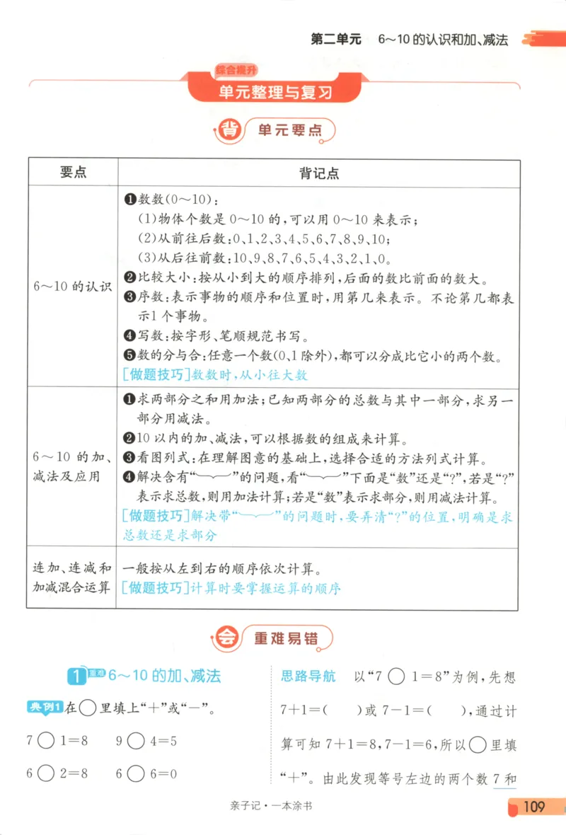 25秋《一本涂书》1年级上册数学人教版_25秋小学语数英习题试卷_数学_人教版_人教小学数学（一本涂书）1-6年级上册